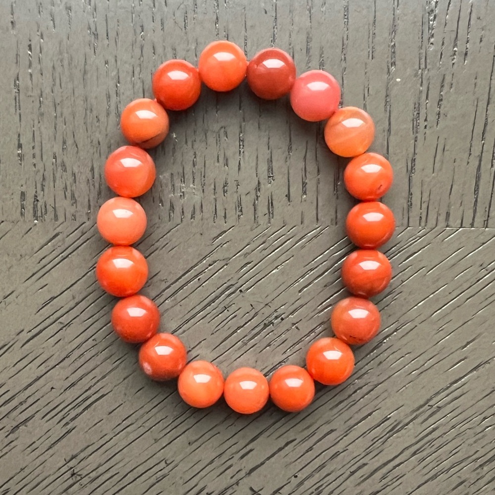 Carnelian bracelet 10mm SIZE 6.5’ - Picture 5 of 7